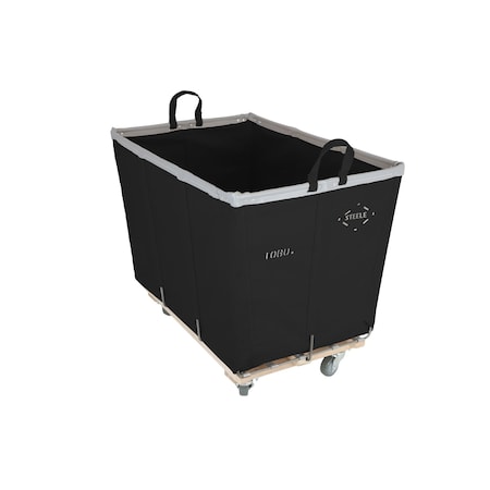 Steele Canvas Basket 10 BU Permanent Truck Black Vinyl w/Grey Vinyl - 4in Casters 2 Swivel 2 Rigid 9310VBLKVGRYW4